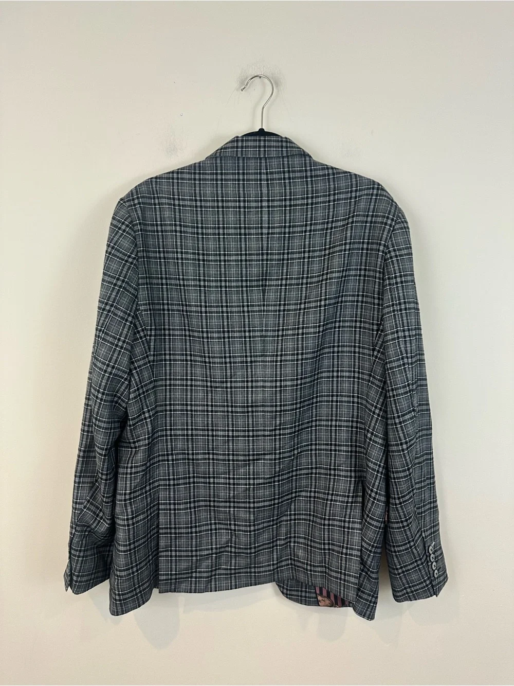 Paisley & Gray Dover Notch Slim Fit Jacket Men's Gray Plaid Abstract Interior 44